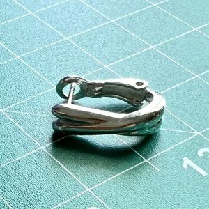 New Genuine 925 Sterling Silver Polished "X" Post Clip Earrings Gift Box